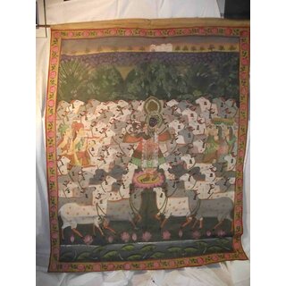 Stoffmalerei, Nathdwara pichhwai, Krishna, für Tempel, 1. Hälfte 20. Jh.