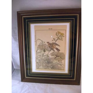 Farbholzschnitt mit Singvogel, Imao Keinen, 1845-1924, Japan, 1891