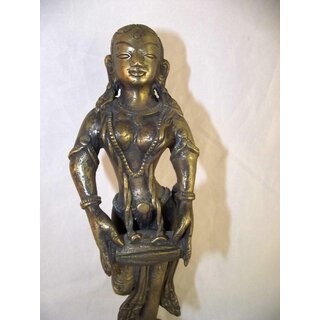 Tempelmusikantin, Statuette, Bronze, Indien, 20. Jh.