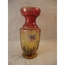 Jugendstil Glas Vase mit Emaille, Frankreich, wohl Baccarat, um 1900