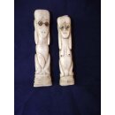 Figurenpaar, Mann Frau aus Bein geschnitzt, Indonesien,...