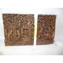 Dreidimensional geschnitzes Holzrelief, Bali, 20. Jh.
