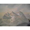 Ölgemälde, alpine Landschaft mit Hof, Rudolf Gutzeit