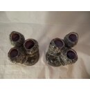 Vasenpaar, Keramik, mit je 3 Satyr-Büsten, Frankreich, 19. Jh.