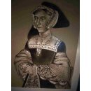 Glasmalerei, Jane Seymour nach Holbein, sign. UB, 1. Hälfte 20. Jh.
