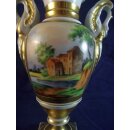 Porzellan Vase, Miniaturmalerei, Biedermeier, wohl Thüringen, um 1820